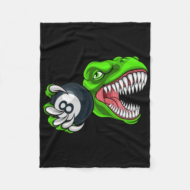 Lustige Billard T-Rex Kunst Billard Pool spielend  Fleecedecke (Vorderseite)