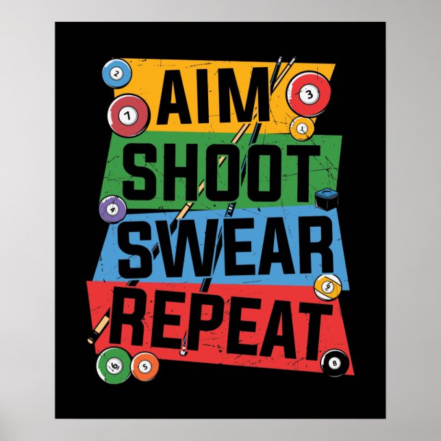 lustige Billiards liebt Wortkunst Poster (Vorne)