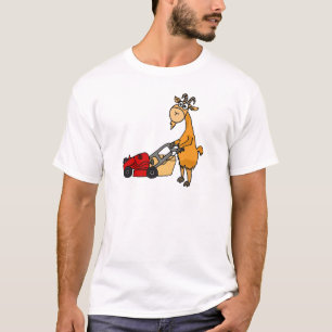 Lustige Billy-Ziege, die Rasenmäher-Cartoon drüc T-Shirt