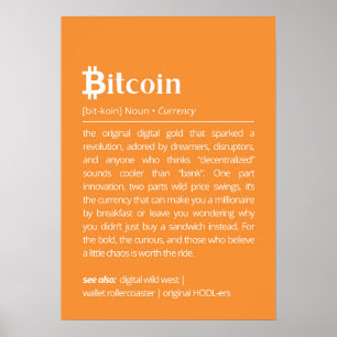 Lustige Bitcoin-Definition Poster