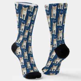 Lustige blaue getigerte Katze Socken