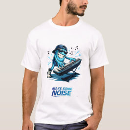 Lustige blaue Tastaturspieler-Figur Musik  T-Shirt