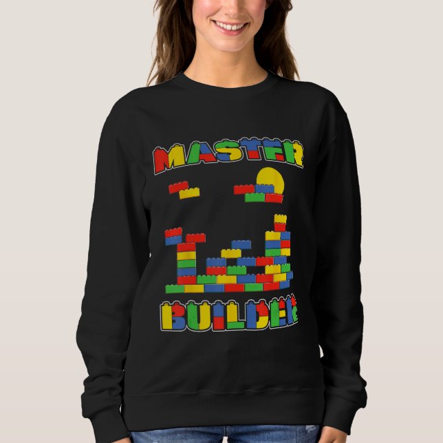 Lustige Blöcke Brick Builder Master Builder Sweatshirt (Vorderseite)