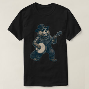 Lustige Bluegrass-Biber-Vintage-Country-Musik-Kuns T-Shirt