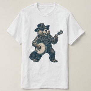 Lustige Bluegrass-Biber-Vintage-Country-Musik-Kuns T-Shirt