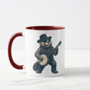 Lustige Bluegrass-Biber-Vintage-Country-Musik-Kuns Tasse