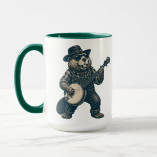 Lustige Bluegrass-Biber-Vintage-Country-Musik-Kuns Tasse