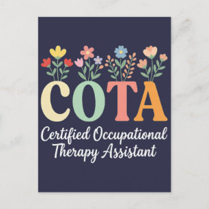 lustige Blumen Frauen COTA Certified Occupational Postkarte