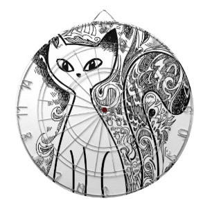Lustige Blumenmuster Katzen Dartscheibe