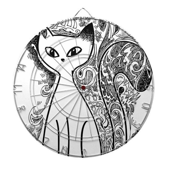 Lustige Blumenmuster Katzen Dartscheibe (vorne)