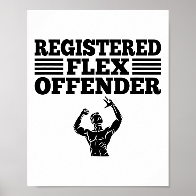 Lustige Bodybuilding-Workout-Registrierte Flex-Off Poster (Vorne)