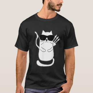 Lustige Bogenschießkatze Bogenschütze Bogen Schieß T-Shirt