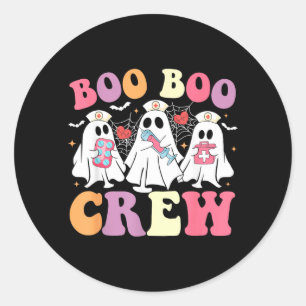 Lustige Boo Boo Crew Halloween-Kostüm Krankenschwe Runder Aufkleber