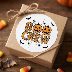 Lustige Boo-Crew Grusel-Kürbis Halloween-Party Runder Aufkleber