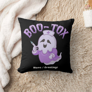 Lustige Boo-Tox-Krankenschwester-Geist Halloween-M Kissen