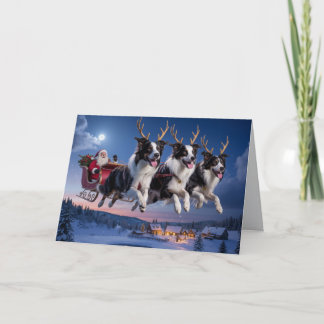 Lustige Border Collie Weihnachtsfeiertage Karte