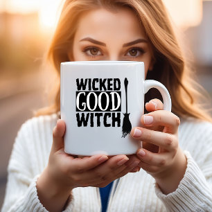 Lustige Böse Gute Hexenbesen Halloween Kaffeetasse