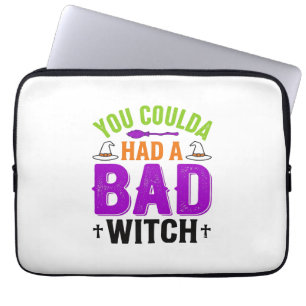 Lustige Böse Hexe Halloween Zitat Vektor Design_1 Laptopschutzhülle