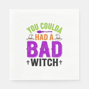Lustige Böse Hexe Halloween Zitat Vektor Design_1 Serviette