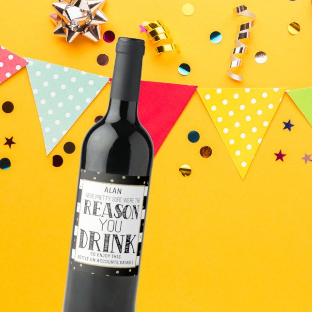 lustige Boss Apprecision Geschenk Gold grau Custom Weinetikett (Von Creator hochgeladen)