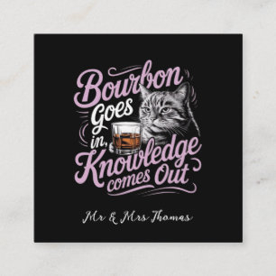 Lustige Bourbon-Katz-Weisheit Retro Whisky-Liebhab Quadratische Visitenkarte