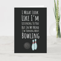 Lustige Bowler-Karten Bowling Strike Liga Ball