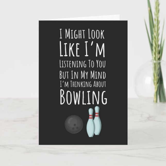 Lustige Bowler-Karten Bowling Strike Liga Ball Karte (Vorderseite)