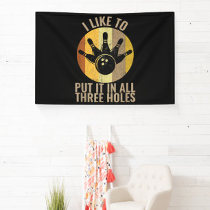 Lustige Bowler-Zitate Retro Vintage Bowlingkugel Banner