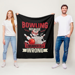 lustige Bowling Mord Cat Liebhaber des Sports Fleecedecke