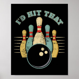 Lustige Bowling Vintage Ich Würde Das Lustige Tee Poster