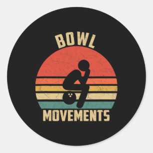 Lustige Bowling Vintage Retro Bowl Bewegungen Bowl Runder Aufkleber
