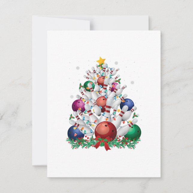 lustige Bowling Weihnachten Weihnachten Weihnachte Einladung (Vorderseite)