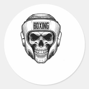 Lustige Boxen Retro Vintage Boxer Schädel Für Boxe Runder Aufkleber
