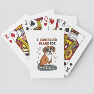 Lustige Boxer-Hund-Zitat-Cartoon-Illustration Spielkarten