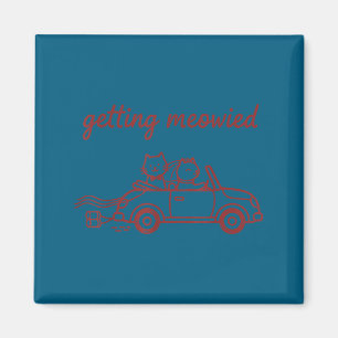 Lustige Braut Bräutigam Hochzeit Katze miaut Magnet