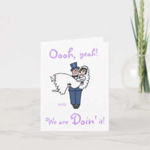 Lustige Braut und Bräutigam Cartoon-Hochzeit Einladung