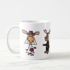 Lustige Braut-und Bräutigam-Elch-Hochzeit Tasse