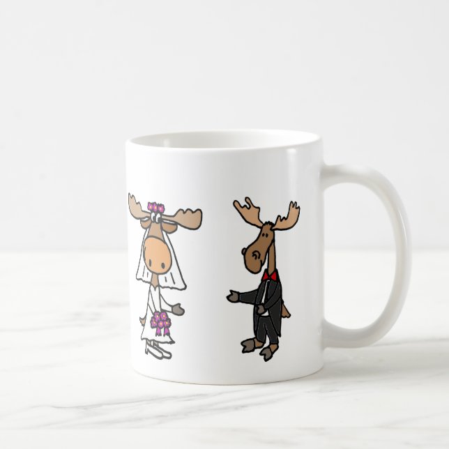 Lustige Braut-und Bräutigam-Elch-Hochzeit Tasse
