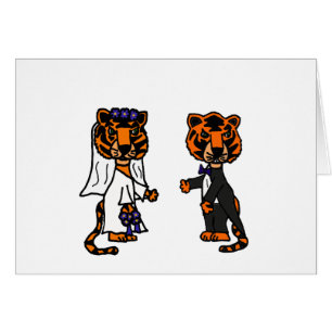 Lustige Braut-und Bräutigam-Tiger-Hochzeits-Kunst