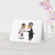 Lustige Braut-und Bräutigam-Ziegen-Hochzeit Karte (Orchid)