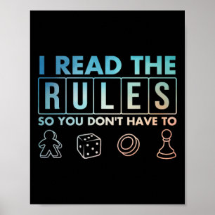 Lustige Brettspiele Kunst für Männer Frauen Liebha Poster