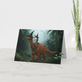 Lustige Brontosaurus Halloween-Grußkarte Feiertagskarte