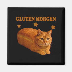 Lustige Brotkatze Meme Gluten Morgen Humor Grafik Magnet