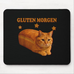 Lustige Brotkatze Meme Gluten Morgen Humor Grafik Mousepad
