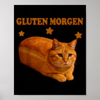 Lustige Brotkatze Meme Gluten Morgen Humor Grafik