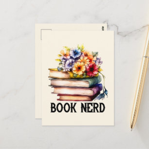 Lustige Buch-Nerd-Wortkunst Postkarte