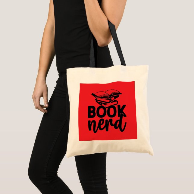 Lustige Buch-Nerd-Wortkunst  Tragetasche (Vorderseite (Produkt))