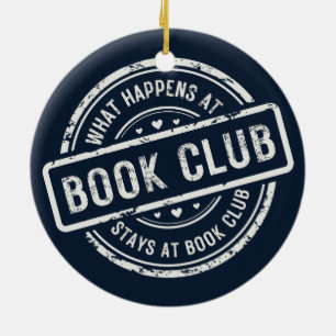 Lustige Buchclub-Spruch-Weihnachtsgeschenk Keramik Ornament