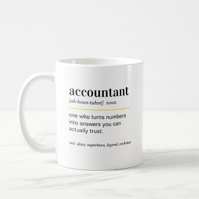 Lustige Buchhalter-Definition Geschenk Kaffeetasse (Links)