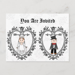 LUSTIGE BUDGET-HOCHZEITS-EINLADUNG EINLADUNGSPOSTKARTE